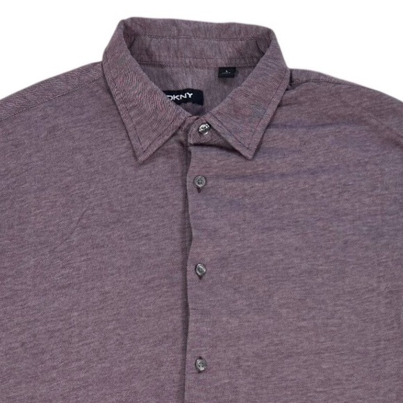 Dkny Other - DKNY Men's Purple Long Sleeve Button Up Shirt Cotton Knit Size Large Regular Fit